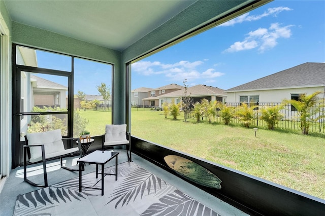 5415 Limelight Dr, Apollo Beach, FL 33572 - sunroom / solarium featuring a residential view
