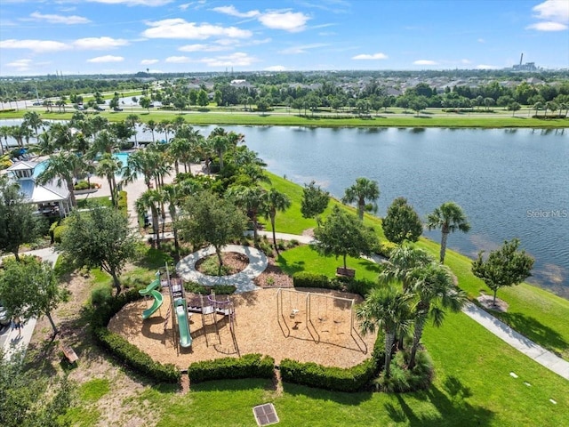 5415 Limelight Dr, Apollo Beach, FL 33572 - bird's eye view of a large body of water and a tree filled landscape