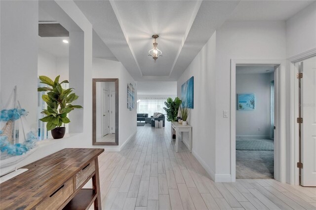 5415 Limelight Dr, Apollo Beach, FL 33572 - hallway featuring light wood finished floors
