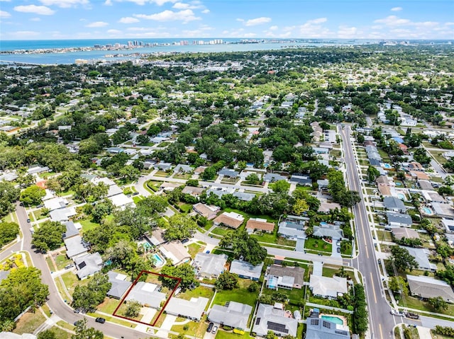 2481 12th Ave SW, Largo, FL 33770 - aerial overview of property's location featuring property parcel outlined and nearby suburban area