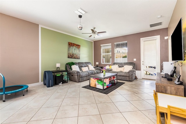 11711 Winterset Cove Dr, Riverview, FL 33579 - living area featuring ceiling fan and light tile patterned floors