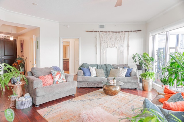 1209 E Cumberland Ave Unit 1003, Tampa, FL 33602 - living room with wood finished floors and ornamental molding