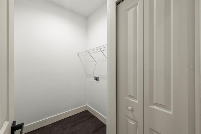 5709 N 20th St, Tampa, FL 33610 - laundry room with washer hookup and dark wood-type flooring