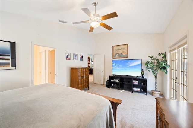 2043 Wrangler Dr, Brandon, FL 33511 - carpeted bedroom with lofted ceiling and a ceiling fan