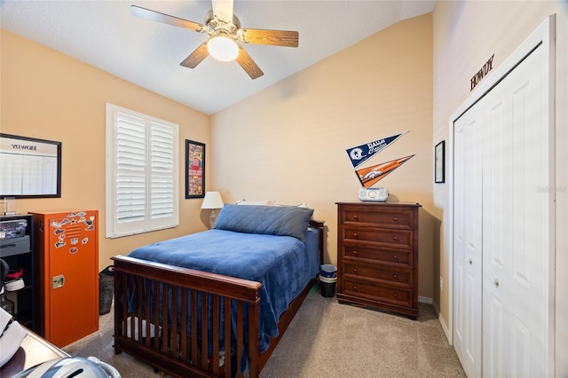 2043 Wrangler Dr, Brandon, FL 33511 - carpeted bedroom with a ceiling fan and a closet