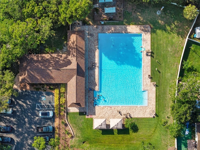 2043 Wrangler Dr, Brandon, FL 33511 - drone / aerial view of a pool area