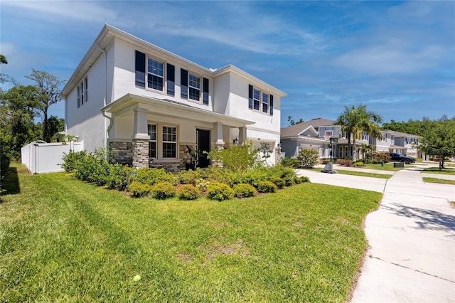 8423 Praise Dr, Tampa, FL 33625 - view of front of house featuring concrete driveway, stucco siding, and stone siding