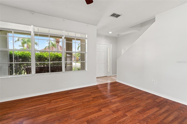 17342 Lawn Orchid Loop, Land O Lakes, FL 34638 - empty room featuring wood finished floors, baseboards, recessed lighting, and a ceiling fan