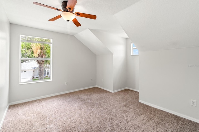 17342 Lawn Orchid Loop, Land O Lakes, FL 34638 - bonus room with carpet flooring, a ceiling fan, vaulted ceiling, and baseboards