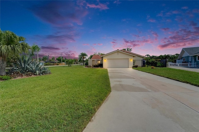 1414 75th St NW, Bradenton, FL 34209 - ranch-style home with concrete driveway, stucco siding, and a garage