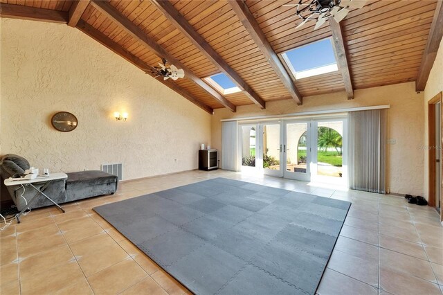 1414 75th St NW, Bradenton, FL 34209 - view of swimming pool with a skylight and french doors