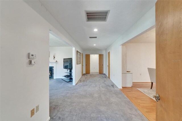 1414 75th St NW, Bradenton, FL 34209 - hall with light colored carpet and recessed lighting