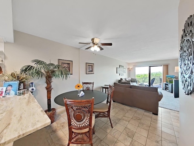 19451 Gulf Blvd Unit 205, Indian Shores, FL 33785 - dining space with ceiling fan