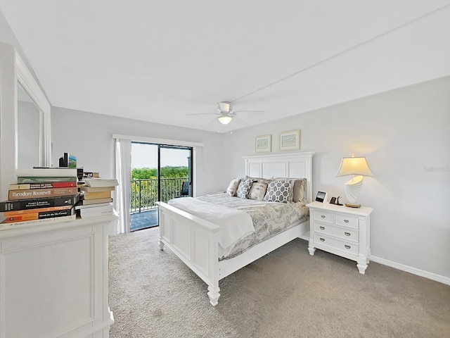 19451 Gulf Blvd Unit 205, Indian Shores, FL 33785 - bedroom with access to outside, carpet floors, and a ceiling fan