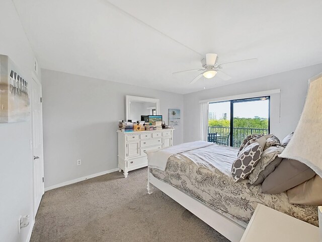 19451 Gulf Blvd Unit 205, Indian Shores, FL 33785 - carpeted bedroom with access to outside and ceiling fan