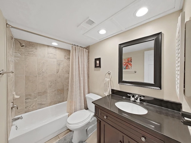 19451 Gulf Blvd Unit 205, Indian Shores, FL 33785 - full bathroom with shower / bath combo with shower curtain, vanity, and recessed lighting