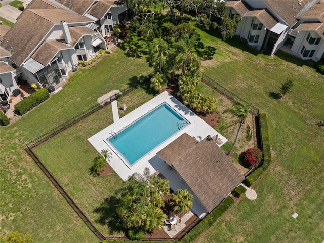 440 Lakeview Dr Unit 34, Palm Harbor, FL 34683 - aerial perspective of suburban area featuring a pool area