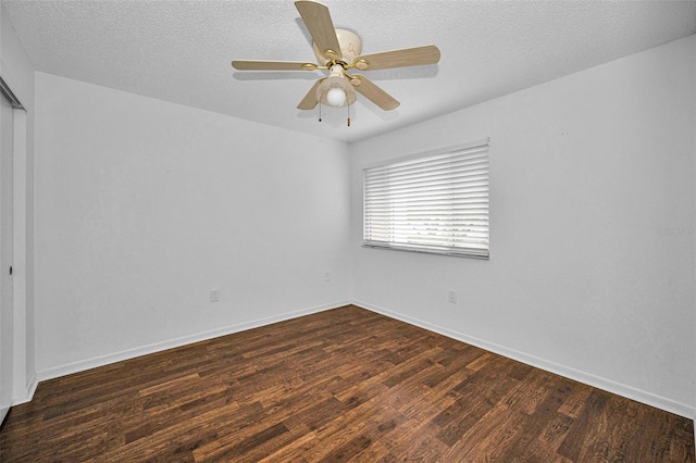 1660 Cape Ann Ave NE Unit 2, Saint Petersburg, FL 33702 - empty room with wood finished floors, baseboards, a textured ceiling, and ceiling fan