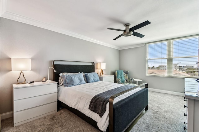 400 Island Way Unit 502, Clearwater Beach, FL 33767 - carpeted bedroom featuring crown molding and a ceiling fan
