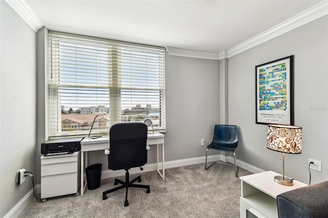 400 Island Way Unit 502, Clearwater Beach, FL 33767 - home office featuring crown molding and light colored carpet