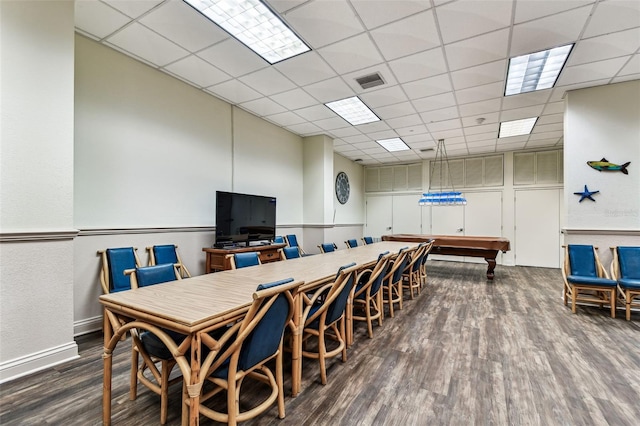 400 Island Way Unit 502, Clearwater Beach, FL 33767 - dining area featuring wood finished floors and a paneled ceiling