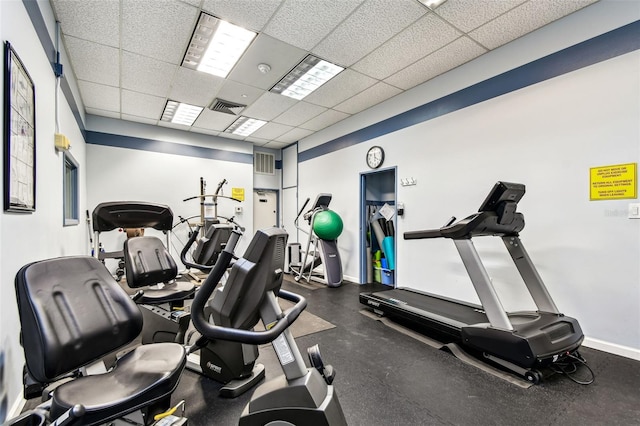 400 Island Way Unit 502, Clearwater Beach, FL 33767 - exercise room featuring a drop ceiling