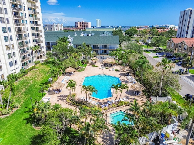400 Island Way Unit 502, Clearwater Beach, FL 33767 - bird's eye view of a pool