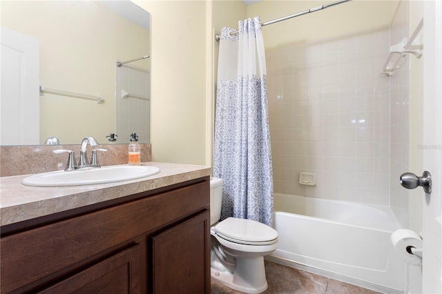 10216 Summer Azure Dr, Riverview, FL 33578 - full bath featuring shower / bath combination with curtain, vanity, and tile patterned flooring