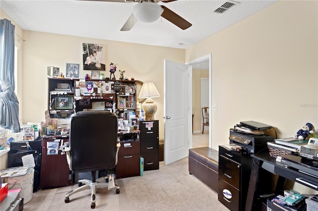 10216 Summer Azure Dr, Riverview, FL 33578 - office with ceiling fan and light colored carpet