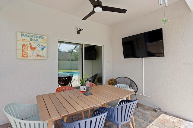 10216 Summer Azure Dr, Riverview, FL 33578 - view of patio / terrace featuring ceiling fan and outdoor dining space