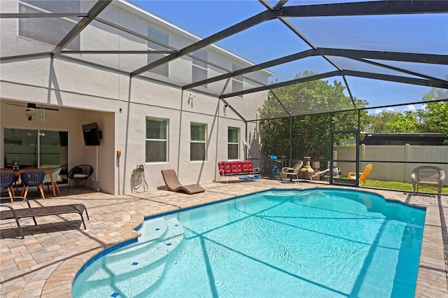 10216 Summer Azure Dr, Riverview, FL 33578 - view of pool with a patio area and a lanai