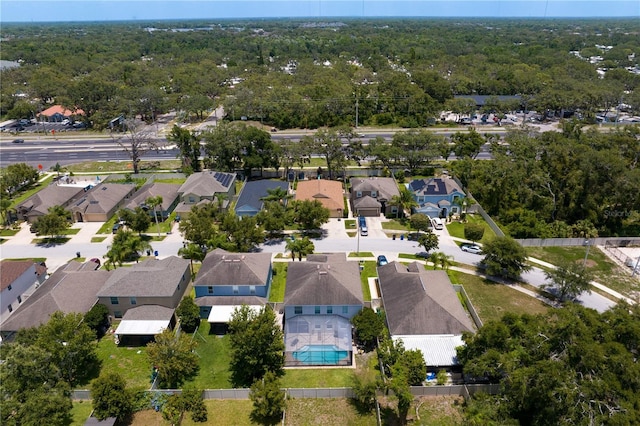 10216 Summer Azure Dr, Riverview, FL 33578 - aerial perspective of suburban area featuring a heavily wooded area and a pool