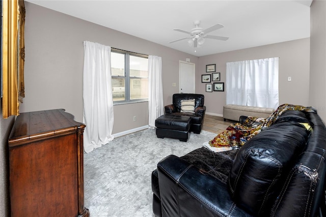 12400 Park Blvd Unit 417, Seminole, FL 33772 - living area featuring ceiling fan and baseboards