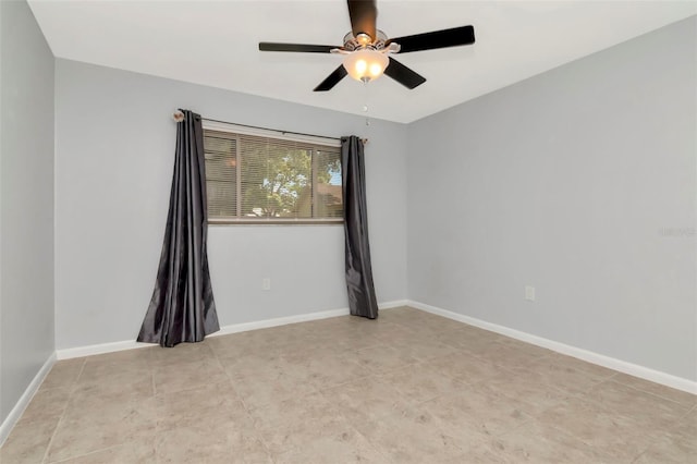 8626 Woodbridge Dr, New Port Richey, FL 34655 - empty room with a ceiling fan and light tile patterned floors