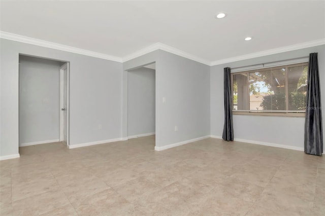 8626 Woodbridge Dr, New Port Richey, FL 34655 - unfurnished room featuring crown molding and recessed lighting