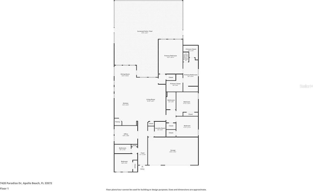 7420 Paradiso Dr, Apollo Beach, FL 33572 - view of floor plan / room layout