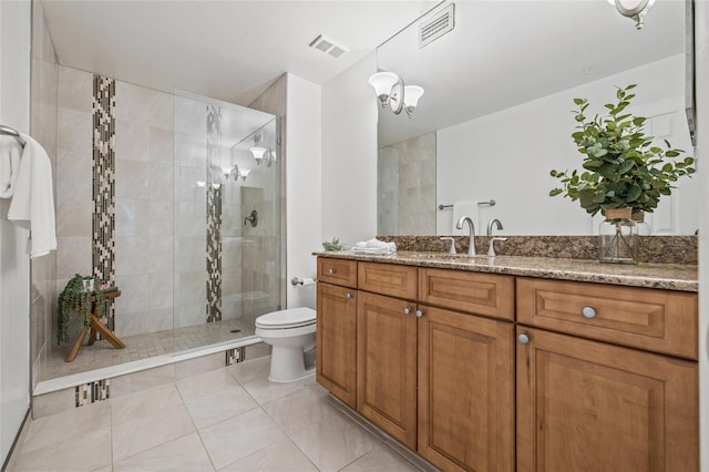 2400 Feather Sound Dr Unit 528, Clearwater, FL 33762 - bathroom with vanity, a stall shower, and tile patterned floors