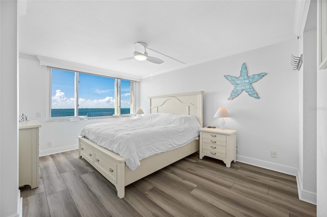 6372 Palma Del Mar Blvd S Unit 601, Saint Petersburg, FL 33715 - bedroom with wood finished floors and a ceiling fan