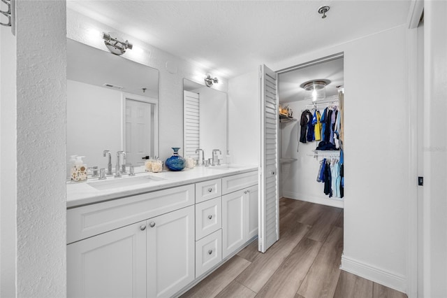 6372 Palma Del Mar Blvd S Unit 601, Saint Petersburg, FL 33715 - bathroom with double vanity, wood finished floors, and a spacious closet