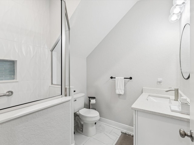 2809 N 21st St, Tampa, FL 33605 - bathroom featuring vanity, marble look tile flooring, and a shower