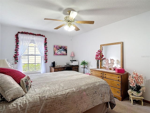 5755 Yorkshire Dr, Zephyrhills, FL 33542 - carpeted bedroom featuring ceiling fan