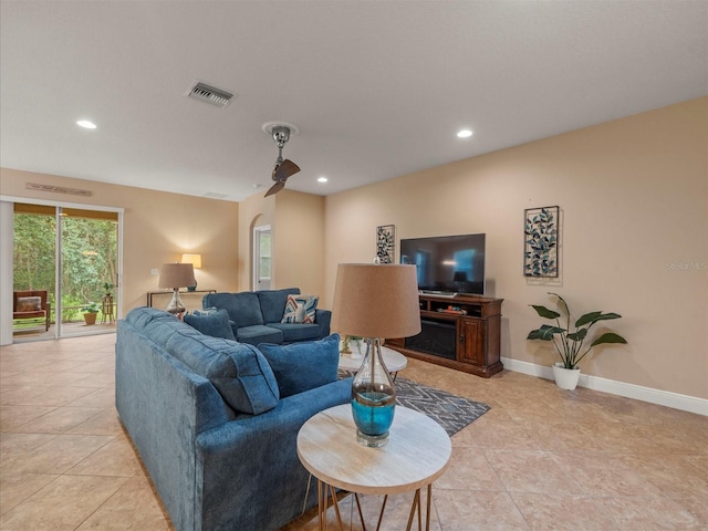 27546 Stonecreek Way, Wesley Chapel, FL 33544 - living room featuring recessed lighting and light tile patterned flooring