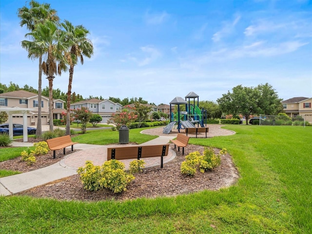 27546 Stonecreek Way, Wesley Chapel, FL 33544 - community playground with a yard and a residential view