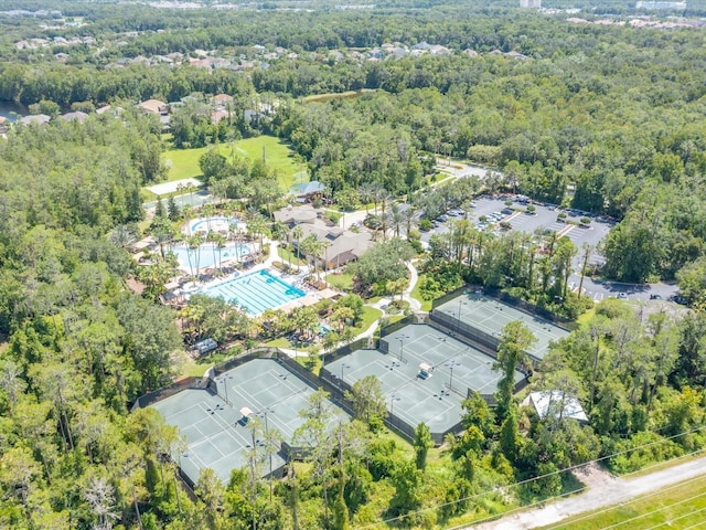 27546 Stonecreek Way, Wesley Chapel, FL 33544 - bird's eye view of a pool and a forest