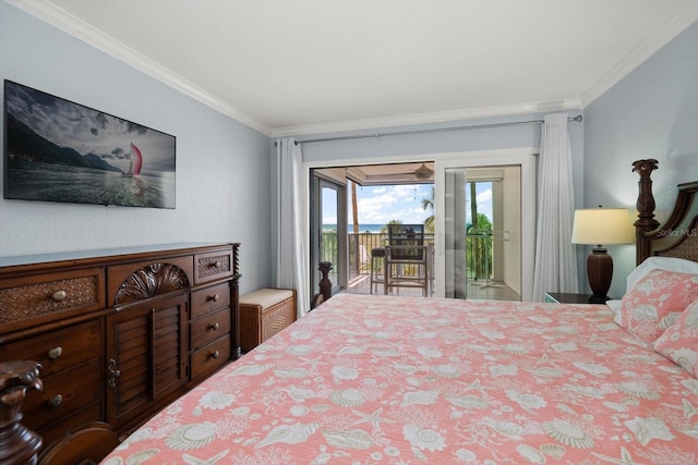 1230 Gulf Blvd Unit 304, Clearwater, FL 33767 - bedroom with crown molding and access to exterior