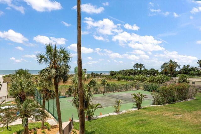 1230 Gulf Blvd Unit 304, Clearwater, FL 33767 - view of tennis court with a water view