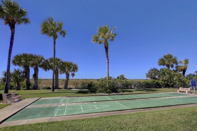 1230 Gulf Blvd Unit 304, Clearwater, FL 33767 - surrounding community with shuffleboard and a lawn