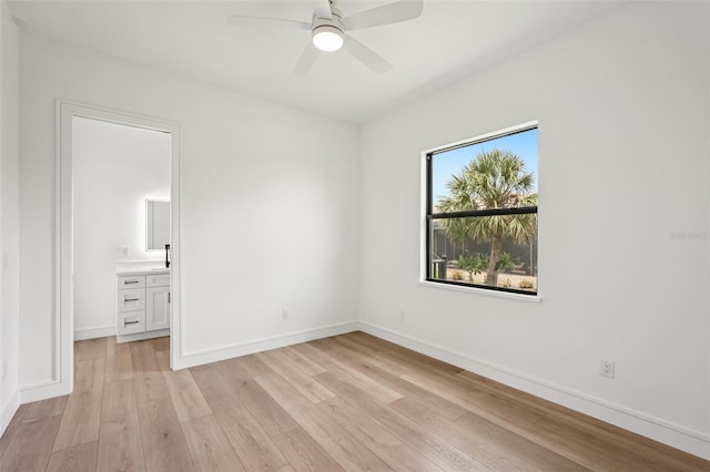 15218 Appleton Blvd, Port Charlotte, FL 33981 - spare room featuring light wood-type flooring and ceiling fan