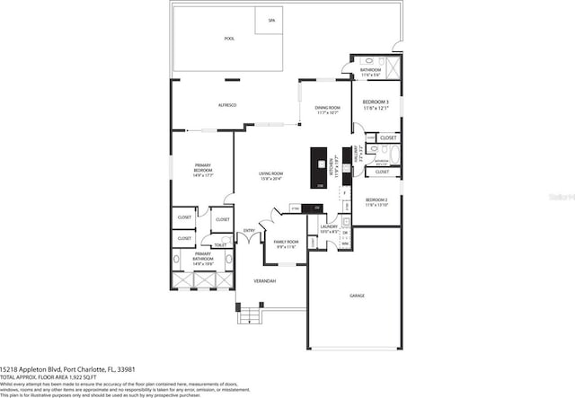 15218 Appleton Blvd, Port Charlotte, FL 33981 - view of room layout