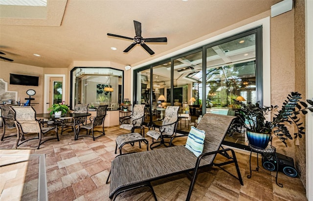 1012 Tuscany Dr, Trinity, FL 34655 - view of patio / terrace featuring ceiling fan and outdoor dining space